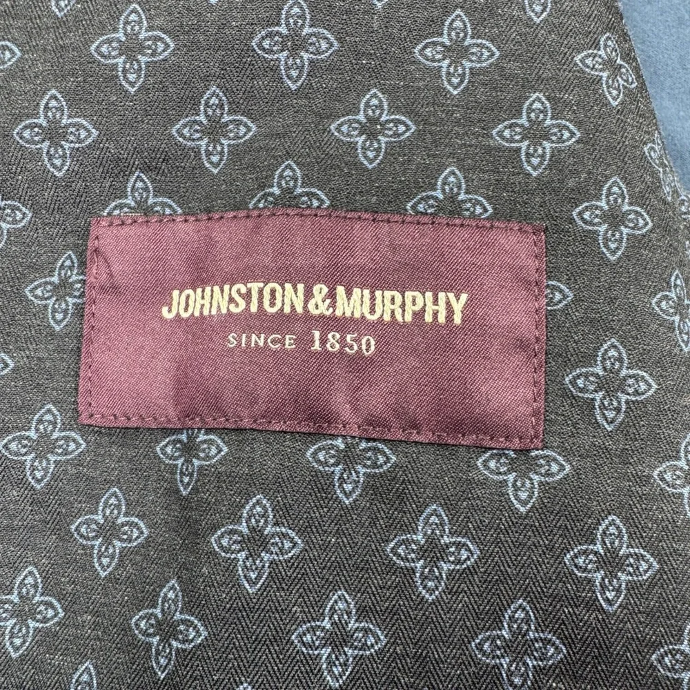 Johnston & Murphy Men Blazer Jacket Blue Large Cotton Blend Two Button Casual